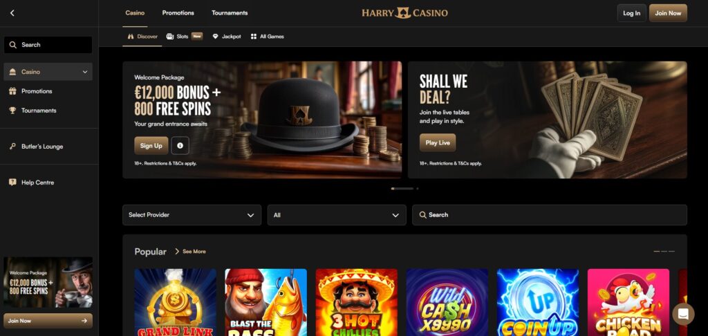 homepage van harry casino nederland