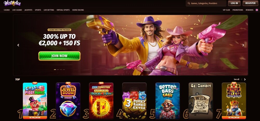 homepage van het nederlandse westace casino